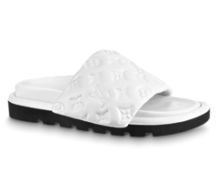 Buy the Louis Vuitton Pool Pillow Flat Comfort Mule White for Women