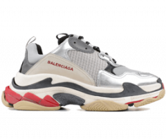 Shop Balenciaga Triple S Trainers for Women - Silver/Black/Red - Get a Sale Now!