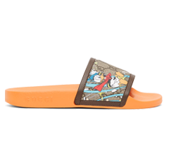Shop Men's Orange Disney Edition GG Supreme Donald Duck Sandals