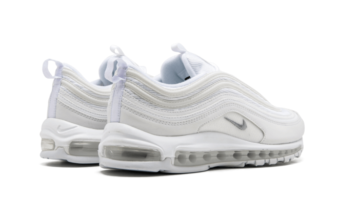 Get the Men's Nike Air Max 97 Triple White Wolf Grey Look - On Sale Now