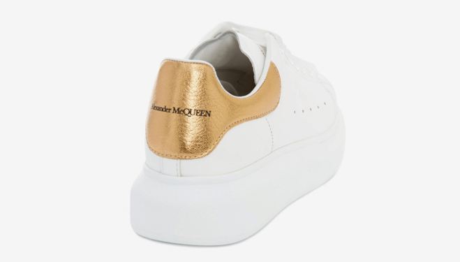 Buy Women's Stylish Alexander McQueen Light Gold/White Sneaker