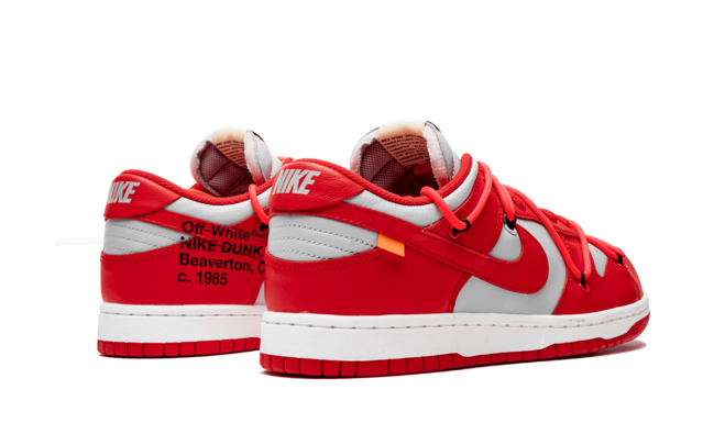 Grab Men's Nike Dunk Low Off-White / University Red Shoes On Sale Now