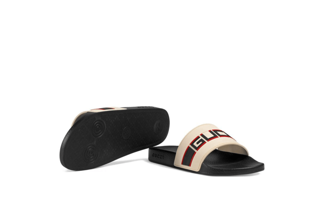 Shop Women's Gucci Stripe Rubber Slide Sandal White - On Sale Now!