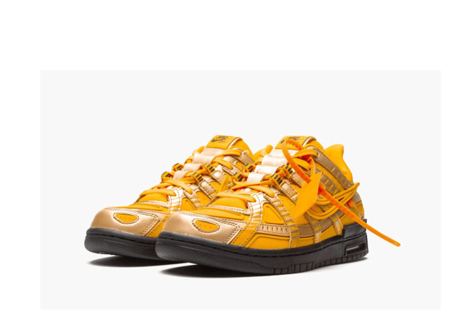 Women's Fashionistas: Get the Off White x Nike Air Rubber Dunk - University Gold on Sale Now!