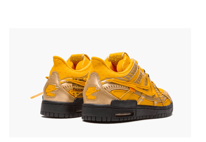 Women's Luxury Style: Off White x Nike Air Rubber Dunk - University Gold Now Available!