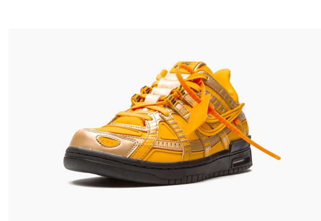 Shop Now and Get the Women's Off White x Nike Air Rubber Dunk - University Gold on Sale!