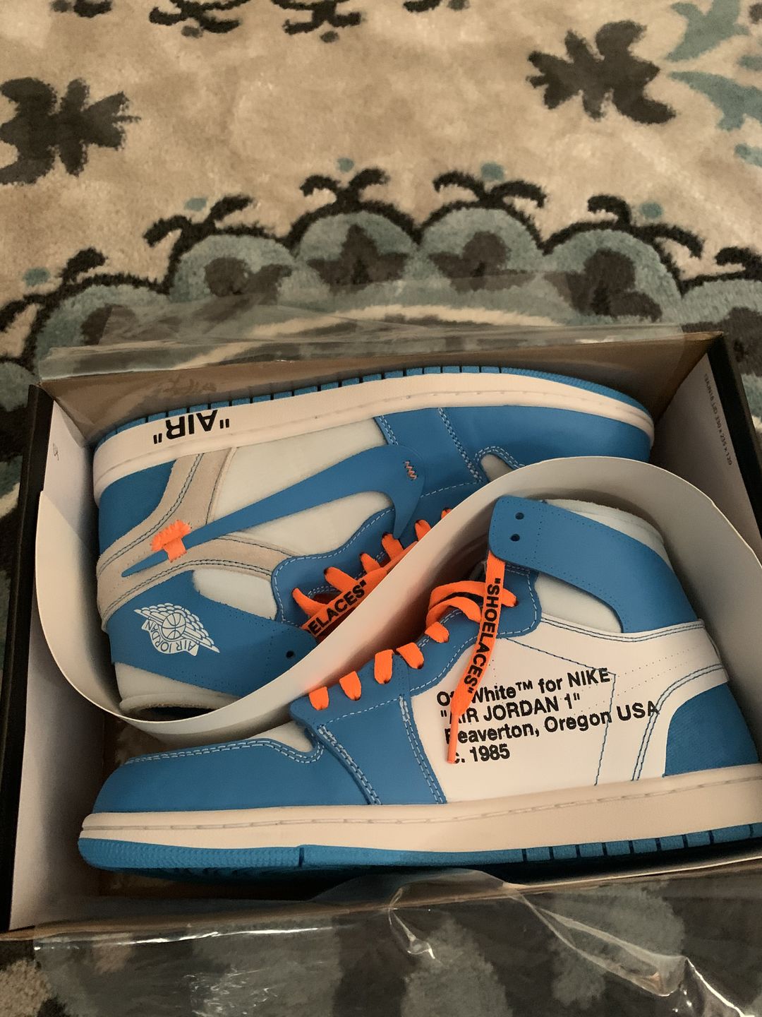 Nike Off-White Air Jordan 1 Blue outfit women | snkrs.su