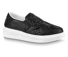 Men's Louis Vuitton Beverly Hills Slip On - Black Monogram-embossed calf leather, get discount!