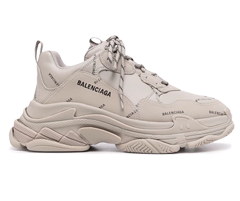 Shop Balenciaga Triple S - Beige/Black with All-over Logo Print for Men's at Discount Price