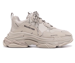 Women's Balenciaga Triple S Beige/Black All-over Logo Print - Buy Now and Get Discounts!