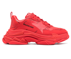 Shop Men's Balenciaga Triple S - Cherry-Red, All-over Logo Print