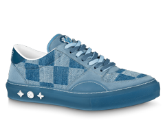 Get Louis Vuitton Ollie Sneaker - Blue Damier denim for men's