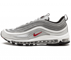 Men's Nike Air Max 97 OG QS 2017 «Silver Bullet» METALLIC SILVER/VARSITY RED 884421 001 On Sale Now!