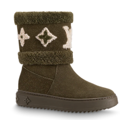 Women's Louis Vuitton Snowdrop Flat Ankle Boot Khaki Green - Get a Discount Now!