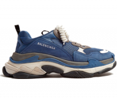 Buy Men's Balenciaga Triple S Trainers Navy Gray On Sale