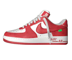 Shop Louis Vuitton X Air Force 1 Low White Comet Red for Men's with Sale and Discount