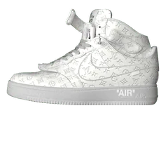 Shop the Louis Vuitton X Air Force 1 Mid White Men's Sneaker at a Discount Now!