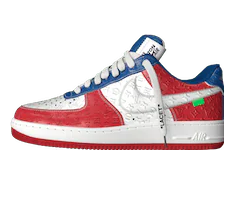 Men's Louis Vuitton X Air Force 1 by Virgil Abloh Low Red / White / Blue - Get Discount Now!