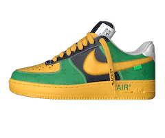 Buy Discounted Louis Vuitton and Nike Air Force 1 Low Yellow/Green/Black Virgil Abloh Shoes for Men