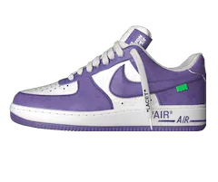 Men's Louis Vuitton and Nike Air Force 1 by Virgil Abloh Low Lilac with Discount
