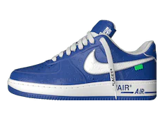 Men's Louis Vuitton X Air Force 1 Low Blue Sneakers with Discount