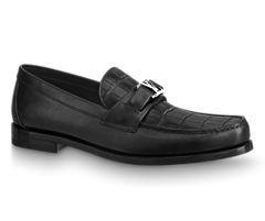 Shop the Louis Vuitton Major Loafer Alligator and Calf Leather Black for Men's