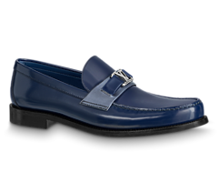Men's Louis Vuitton Major Loafer Glazed Calf Leather Navy Blue - Shop Discounted Now!