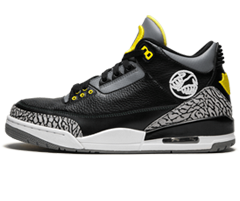 Air Jordan 3 Oregon Pit Crew BLACK/YELLOW-WHITE for Women - Sale Discount