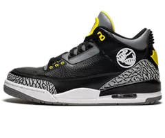 Air Jordan 3 Oregon Pit Crew BLACK/YELLOW-WHITE for Women - Sale Discount