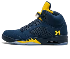 Buy the Air Jordan 5 Retro - Michigan COL NAVY/COL NAVY-ARM for Men