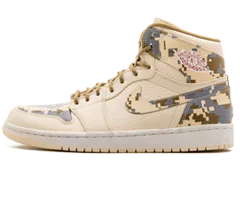 Men's Air Jordan 1 Retro Digi-Camo NATURAL/G RED-CAMO-SILVER - Buy Now at Discount!