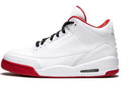 Men's Air Jordan 3 - WHITE/VARSITY-RED/BLACK - Get Discount Now!