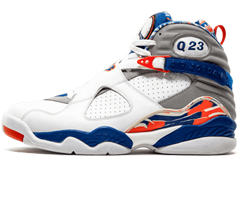 Shop Air Jordan 8 Retro Q23 Quinten Richardson PE for Men at Discounted Price - White/Blue Ribbon-Orange Flash