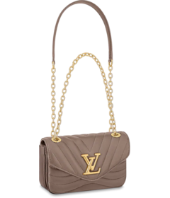 Shop Women's Louis Vuitton New Wave Chain Bag PM Taupe Fonce Brown and Get a Sale Now!
