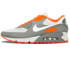 Shop the Nike Air Max 90 Hyperfuse ID Staple GREY/ORANGE for Women