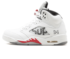 Women's Air Jordan 5 Retro - Supreme WHITE/BLACK-VARSITY RED, Get Discount Now!