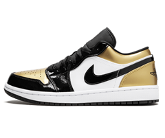 Women's Air Jordan 1 Low - Gold Toe BLACK/GOLD-BLACK at Discounted Price