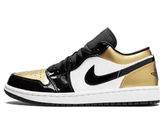 Women's Air Jordan 1 Low - Gold Toe BLACK/GOLD-BLACK at Discounted Price