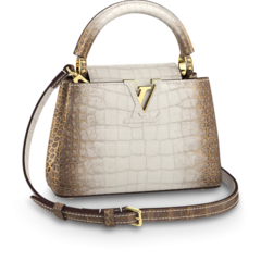 Discounted Louis Vuitton Capucines Mini Sahara Naturel Gold for Women