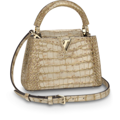 Women's Louis Vuitton Capucines Mini White Gold Color - Shop Now and Enjoy Discount!