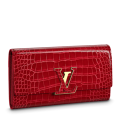 Shop Louis Vuitton Capucines Wallet Rubis Red for Women