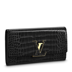 Shop Women's Louis Vuitton Capucines Wallet Black and Get Discount!