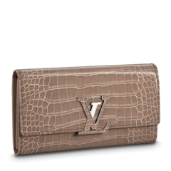Get the Louis Vuitton Capucines Wallet Taupe Brown for Women's Now!
