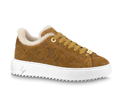 Women's Louis Vuitton Time Out Sneaker Cognac Brown - Get Discount!