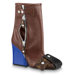 Luxury Louis Vuitton Patti Wedge Half Boot Brown for Women - Get the Latest Designer Look Now!