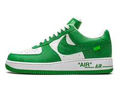 Women's Louis Vuitton AIR FORCE 1 Low Virgil Abloh - White/Green On Sale!