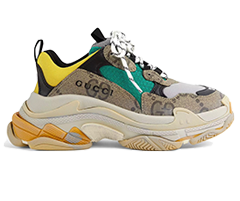 Women's Balenciaga x Gucci Triple S - The Hacker Project Beige Green Yellow Sneakers