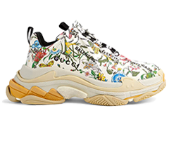 Balenciaga & Gucci Triple S - The Hacker Project Flora Print Men's Sneakers On Sale!