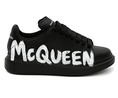 Shop Alexander McQueen Graffiti Oversized Sneaker in Black/white for Men's Sale