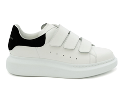 Alexander McQueen Women's Oversized Triple Strap Sneaker White/Black - Sale Discount!